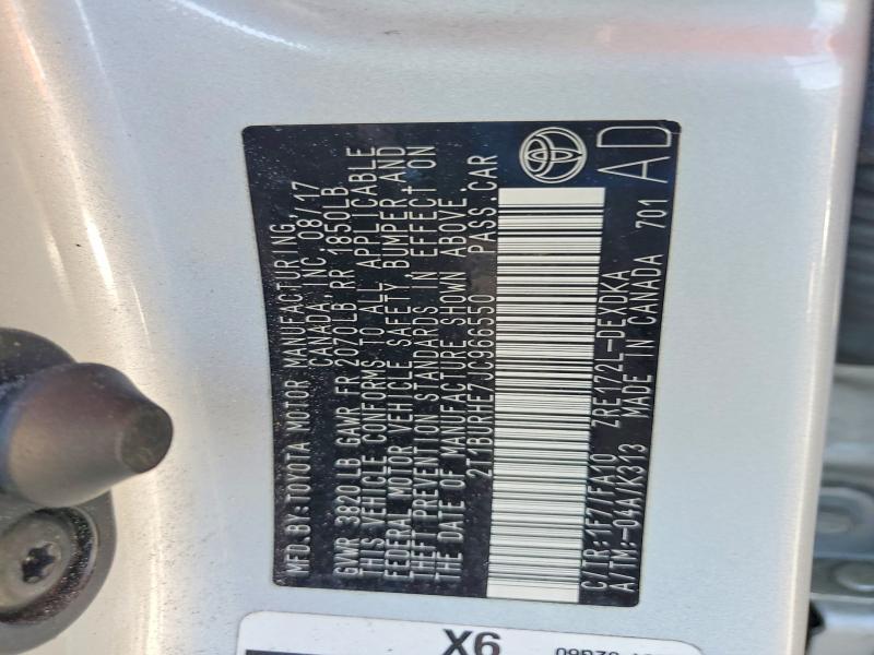 Продаж на аукціоні авто 2018 Toyota Corolla, vin: 2T1BURHE7JC966550, номер лоту: 49115026