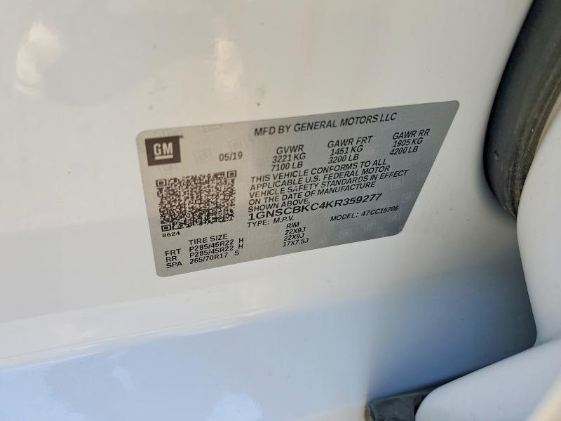 Продажа на аукционе авто 2019 Chevrolet Tahoe, vin: 1GNSCBKC4KR359277, номер лота: 50962336