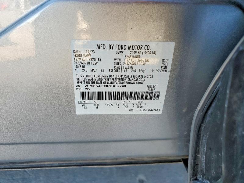 Продажа на аукционе авто 2024 Ford Edge, vin: 2FMPK4J99RBA67748, номер лота: 48669956