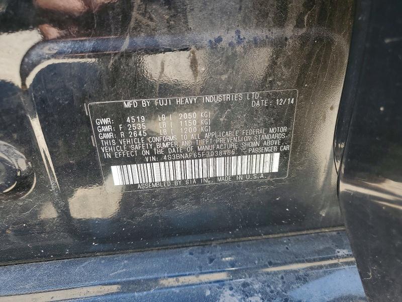 50222406 :رقم المزاد ، 4S3BNAF65F3038455 vin ، 2015 Subaru Legacy مزاد بيع
