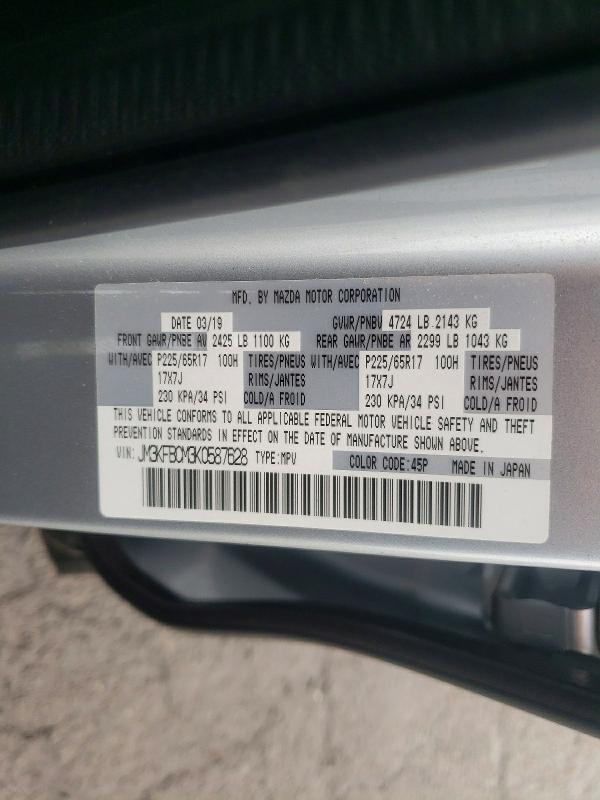 50897776 :رقم المزاد ، JM3KFBCM3K0587628 vin ، 2019 Mazda Cx-5 مزاد بيع