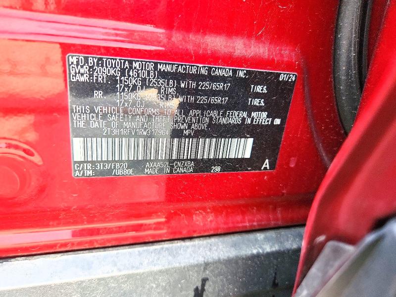 Aukcja sprzedaży 2024 Toyota Rav4, vin: 2T3H1RFV1RW317964, numer aukcji: 51148506