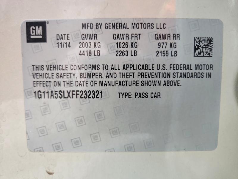 Продажа на аукционе авто 2015 Chevrolet Malibu, vin: 1G11A5SLXFF232321, номер лота: 51700056
