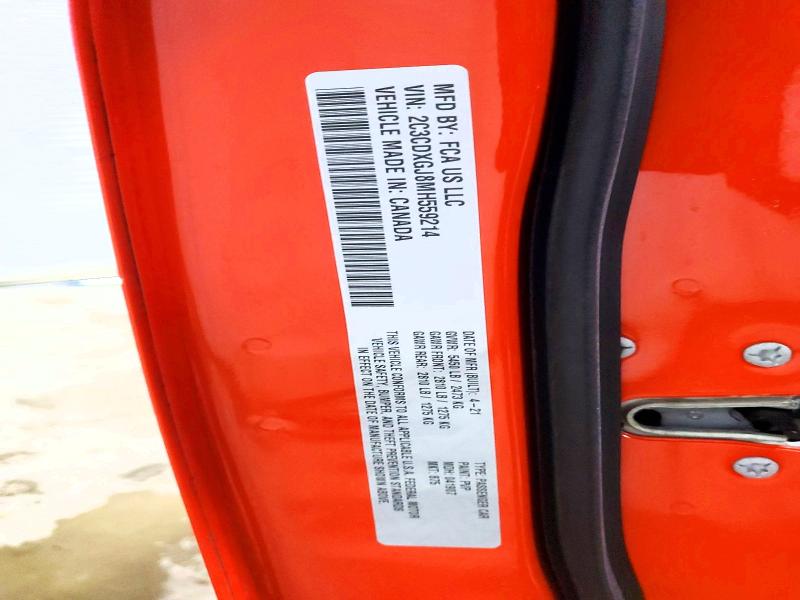 49151466 :رقم المزاد ، 2C3CDXGJ8MH559214 vin ، 2021 Dodge Charger مزاد بيع