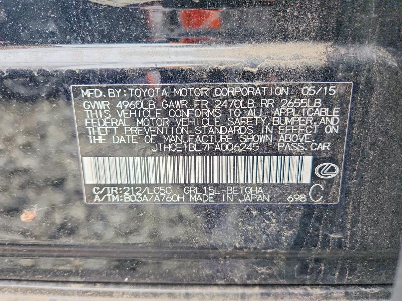 Aukcja sprzedaży 2015 Lexus Gs, vin: JTHCE1BL7FA006245, numer aukcji: 51499396