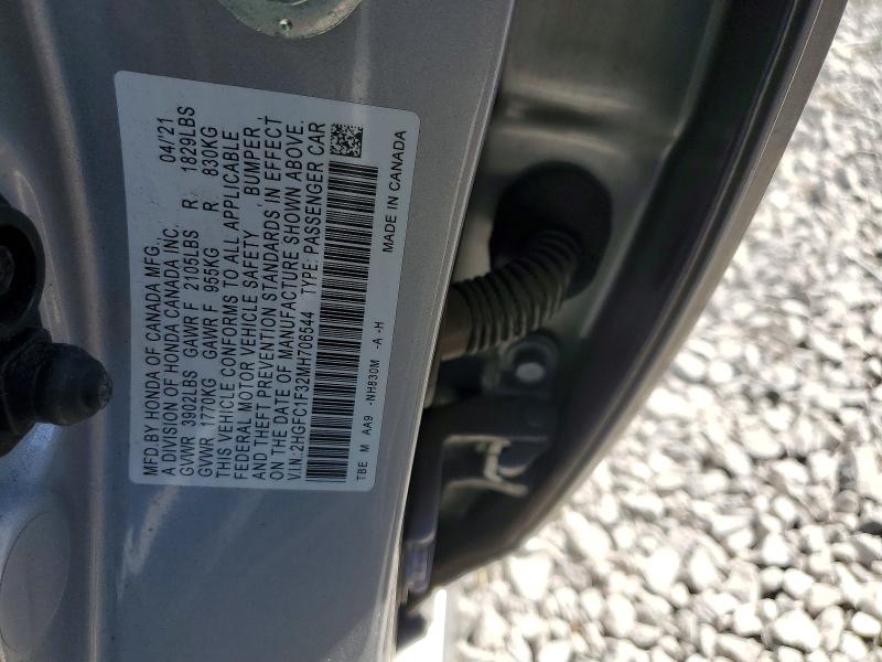Aukcja sprzedaży 2021 Honda Civic, vin: 2HGFC1F32MH706544, numer aukcji: 48977196