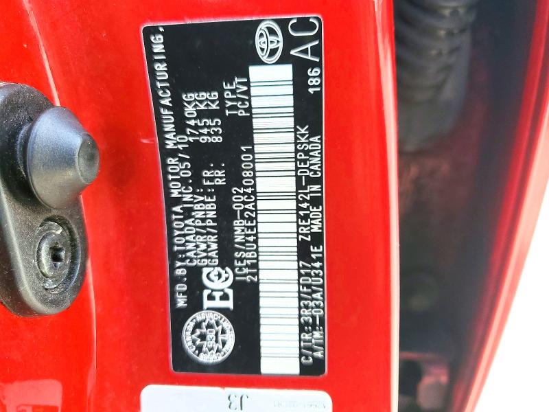 48334426 :رقم المزاد ، 2T1BU4EE2AC408001 vin ، 2010 Toyota Corolla مزاد بيع