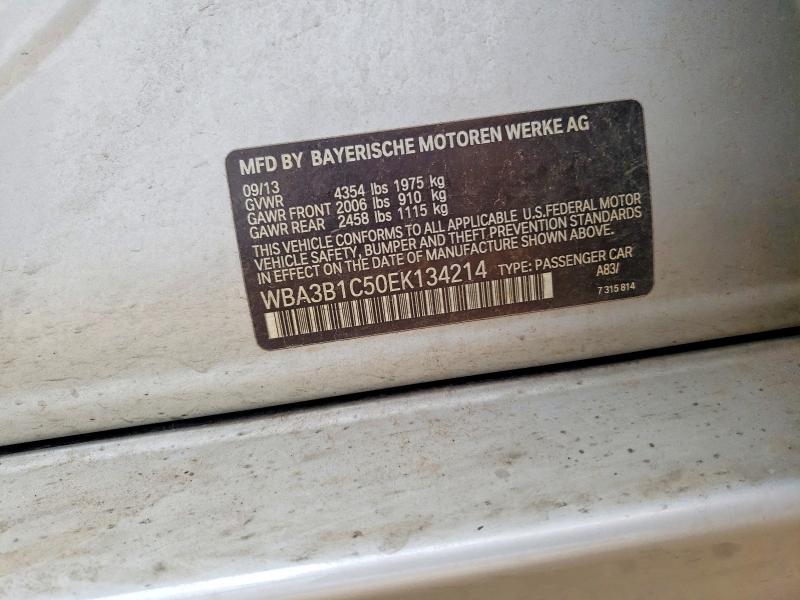 2014 Bmw 320 მანქანა იყიდება აუქციონზე, vin: WBA3B1C50EK134214, აუქციონის ნომერი: 50342896