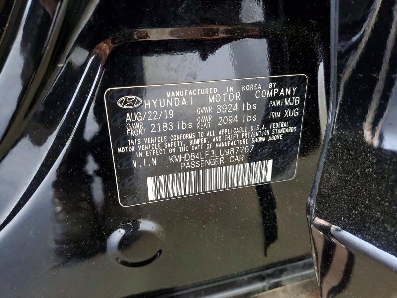 Продажа на аукционе авто 2020 Hyundai Elantra, vin: KMHD84LF3LU987767, номер лота: 50153396