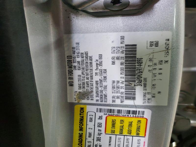 Aukcja sprzedaży 2015 Ford Fusion, vin: 3FA6P0H76FR144898, numer aukcji: 51551476