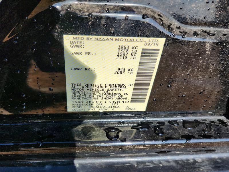 50819716 :رقم المزاد ، 1N4BL4BV9LC156840 vin ، 2020 Nissan Altima مزاد بيع