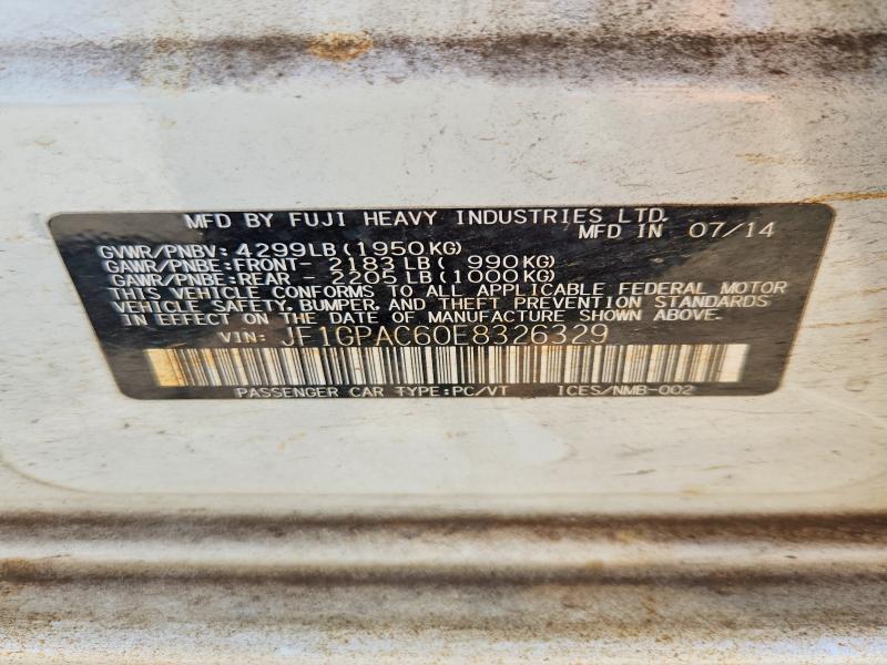 Aukcja sprzedaży 2014 Subaru Impreza, vin: JF1GPAC60E8326329, numer aukcji: 50627776