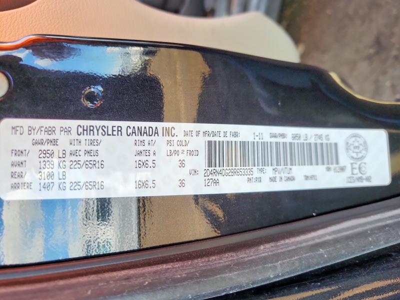 2011 Dodge Grand Caravan მანქანა იყიდება აუქციონზე, vin: 2D4RN4DG2BR653335, აუქციონის ნომერი: 49412906
