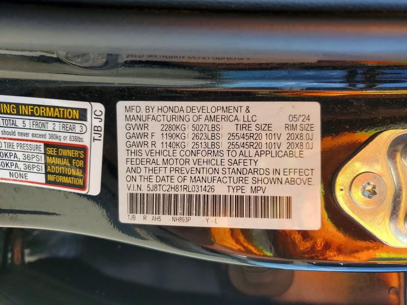 51499056 :رقم المزاد ، 5J8TC2H81RL031426 vin ، 2024 Acura Rdx مزاد بيع