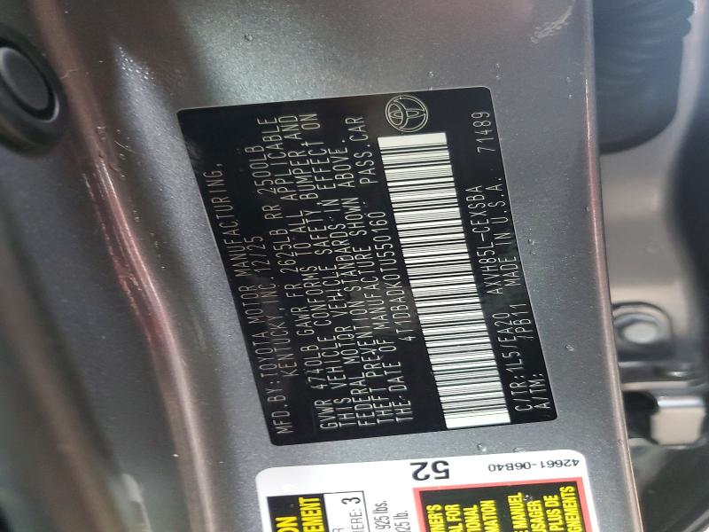 2026 Toyota Camry მანქანა იყიდება აუქციონზე, vin: 4T1DBADK0TU550160, აუქციონის ნომერი: 51719046