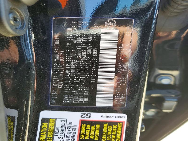 2024 Toyota Camry მანქანა იყიდება აუქციონზე, vin: 4T1G11AK9RU916095, აუქციონის ნომერი: 51142146