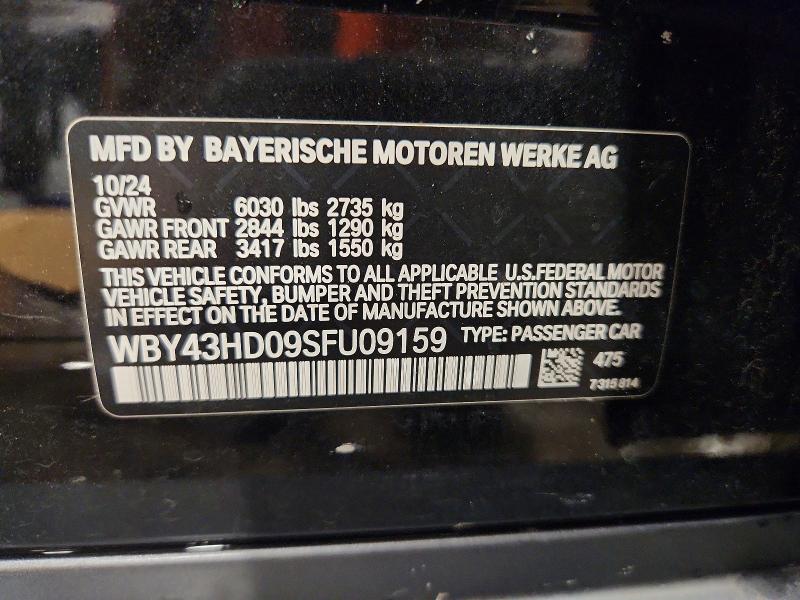 Auction sale of the 2025 Bmw I4, vin: WBY43HD09SFU09159, lot number: 50986726