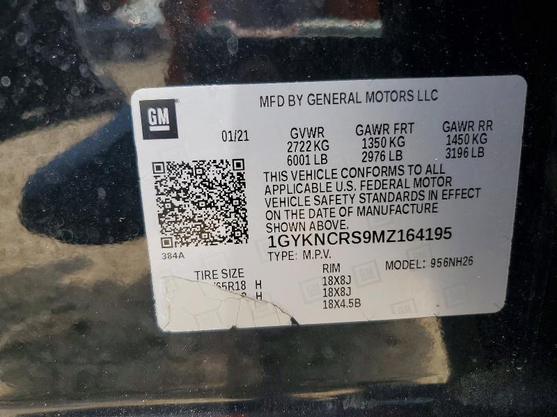 2021 Cadillac Xt5 მანქანა იყიდება აუქციონზე, vin: 1GYKNCRS9MZ164195, აუქციონის ნომერი: 51293026