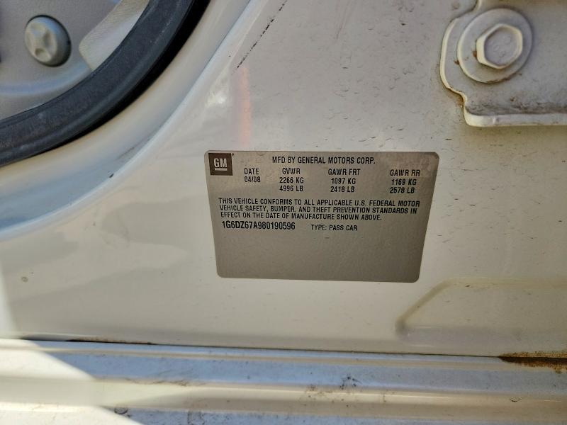 Продаж на аукціоні авто 2008 Cadillac Sts, vin: 1G6DZ67A980190596, номер лоту: 50468716