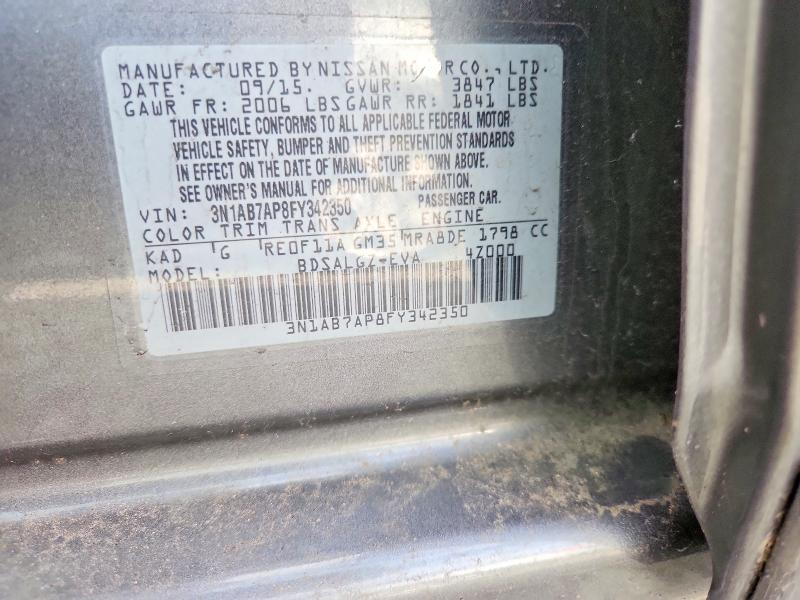 Продаж на аукціоні авто 2015 Nissan Sentra, vin: 3N1AB7AP8FY342350, номер лоту: 49331666