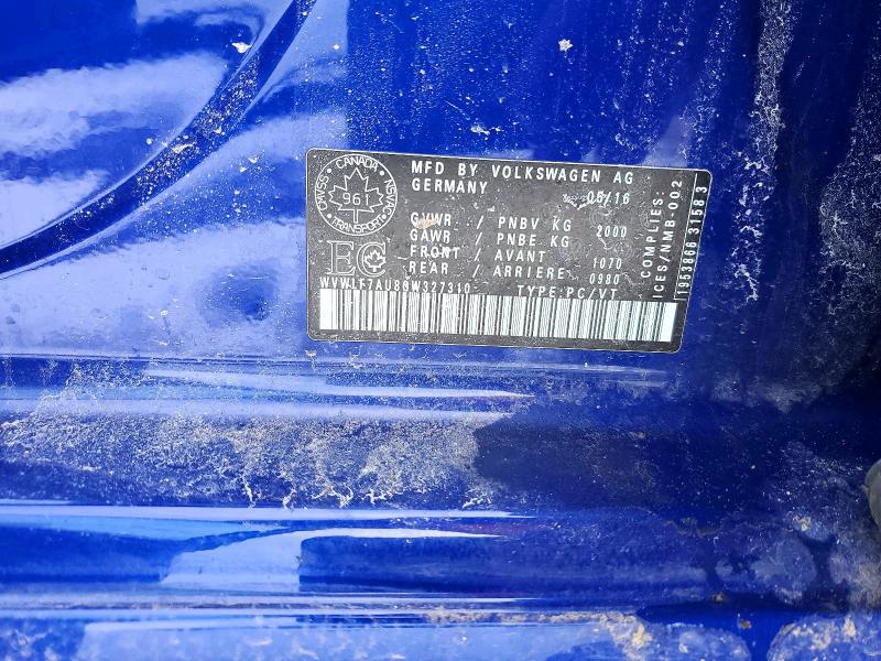 48814856 :رقم المزاد ، WVWLF7AU8GW327310 vin ، 2016 Volkswagen Golf R مزاد بيع
