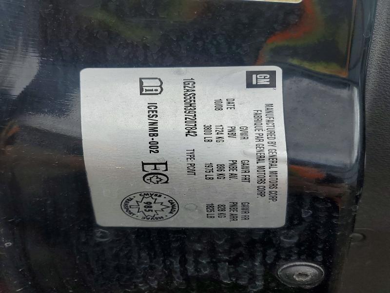 48757346 :رقم المزاد ، 1G2AS55H397207842 vin ، 2009 Pontiac G5 مزاد بيع