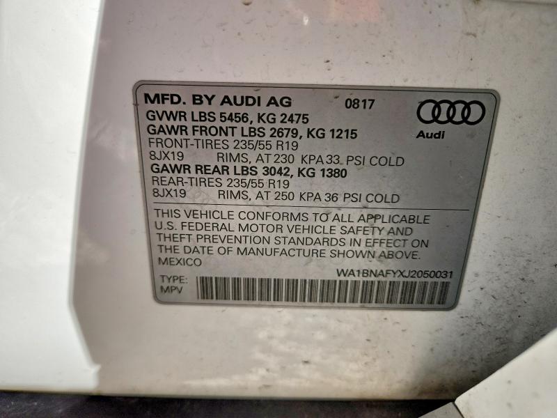 Продажа на аукционе авто 2018 Audi Q5, vin: WA1BNAFYXJ2050031, номер лота: 48679446
