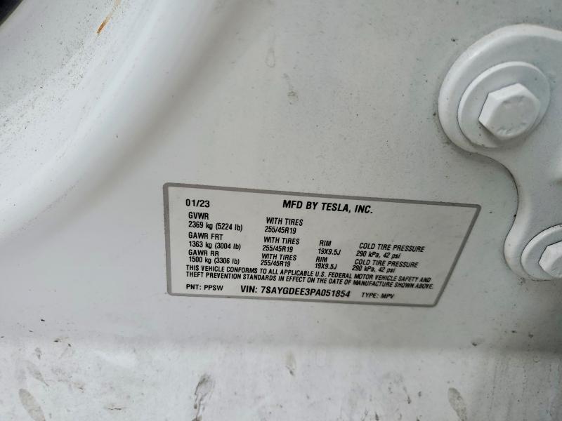48220796 :رقم المزاد ، 7SAYGDEE3PA051854 vin ، 2023 Tesla Model Y مزاد بيع