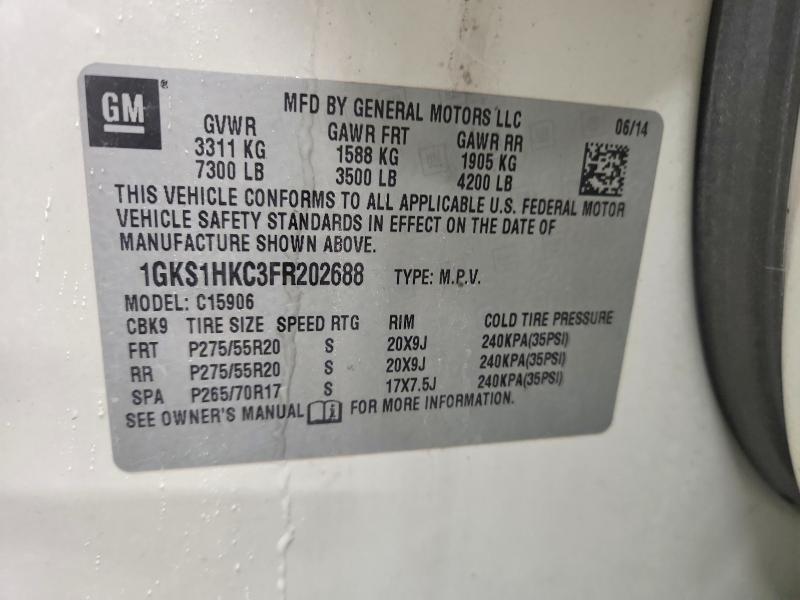 Aukcja sprzedaży 2015 Gmc Yukon Xl, vin: 1GKS1HKC3FR202688, numer aukcji: 48271546