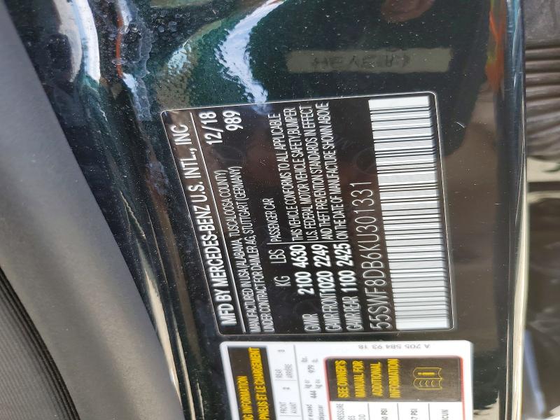 Продаж на аукціоні авто 2019 Mercedes-benz C, vin: 55SWF8DB6KU301331, номер лоту: 49915056