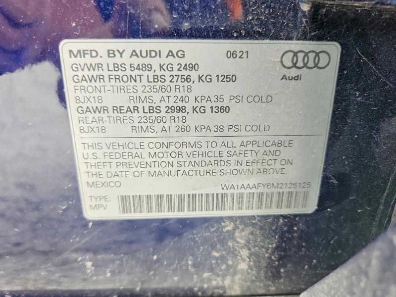 Aukcja sprzedaży 2021 Audi Q5, vin: WA1AAAFY6M2125125, numer aukcji: 49131566