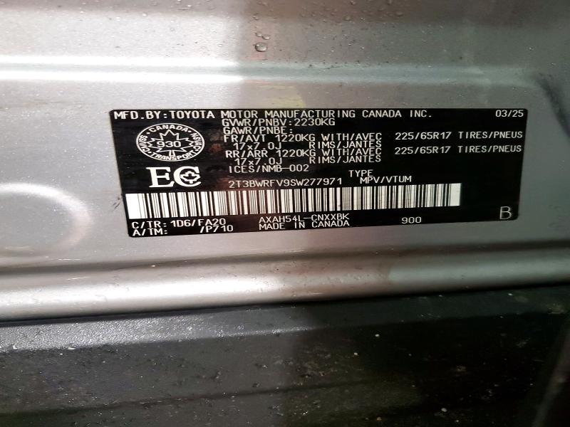 Продажа на аукционе авто 2025 Toyota Rav4, vin: 2T3BWRFV9SW277971, номер лота: 50387386