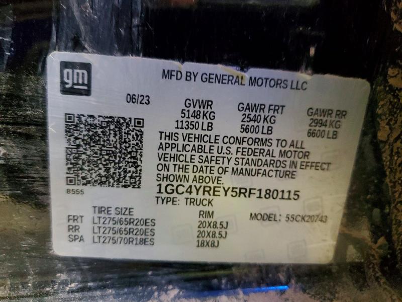 Aukcja sprzedaży 2024 Chevrolet Silverado, vin: 1GC4YREY5RF180115, numer aukcji: 49074076