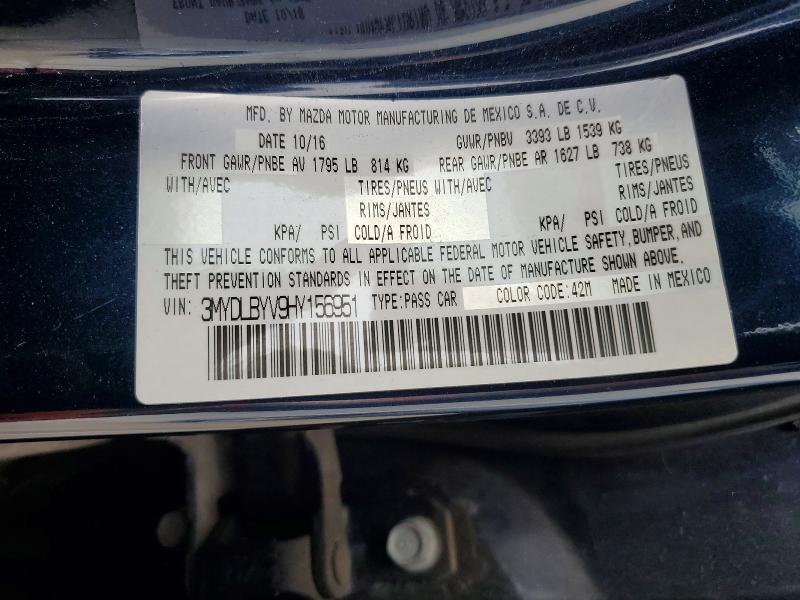 2017 Toyota Yaris Ia მანქანა იყიდება აუქციონზე, vin: 3MYDLBYV9HY156951, აუქციონის ნომერი: 49290636