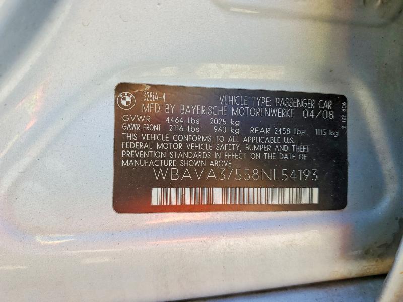 46783516 :رقم المزاد ، WBAVA37558NL54193 vin ، 2008 Bmw 328 مزاد بيع