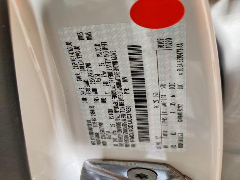 Продажа на аукционе авто 2018 Ford Escape, vin: 1FMCU9GD1JUC37620, номер лота: 50274266