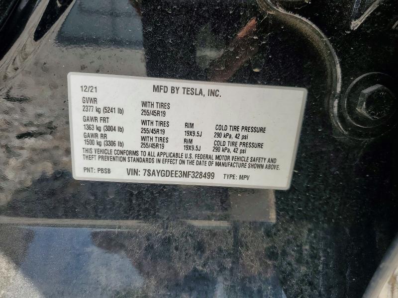 Продажа на аукционе авто 2022 Tesla Model Y, vin: 7SAYGDEE3NF328499, номер лота: 51320536