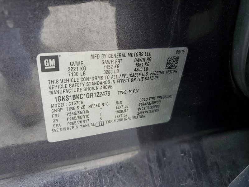 Продажа на аукционе авто 2016 Gmc Yukon, vin: 1GKS1BKC1GR122479, номер лота: 48968416