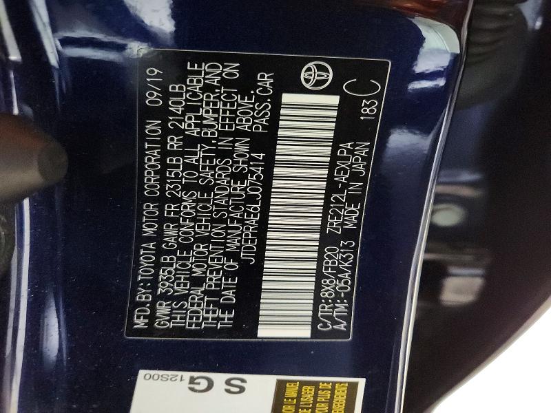48407726 :رقم المزاد ، JTDEPRAE6LJ075414 vin ، 2020 Toyota Corolla مزاد بيع