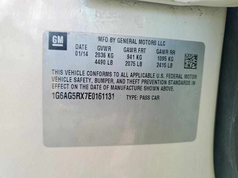 48960406 :رقم المزاد ، 1G6AG5RX7E0161131 vin ، 2014 Cadillac Ats مزاد بيع