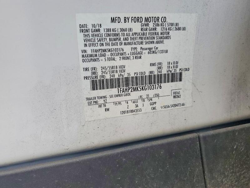 Продаж на аукціоні авто 2019 Ford Taurus, vin: 1FAHP2MK5KG103176, номер лоту: 51654816