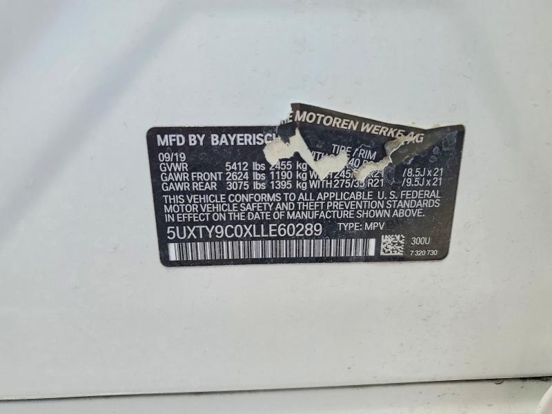 Aukcja sprzedaży 2020 Bmw X3, vin: 5UXTY9C0XLLE60289, numer aukcji: 49240556
