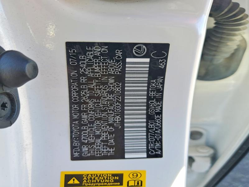 Продажа на аукционе авто 2015 Lexus Es, vin: JTHBK1GG0F2210802, номер лота: 51120826