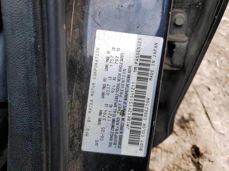 Продаж на аукціоні авто 2005 Mazda 3, vin: JM1BK12F151341211, номер лоту: 49754766