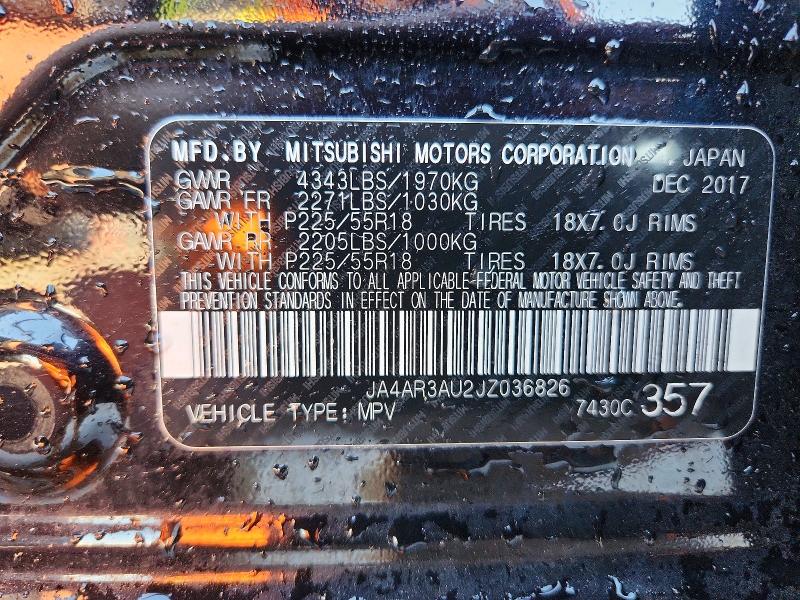 Aukcja sprzedaży 2018 Mitsubishi Outlander Sport, vin: JA4AR3AU2JZ036826, numer aukcji: 48947736