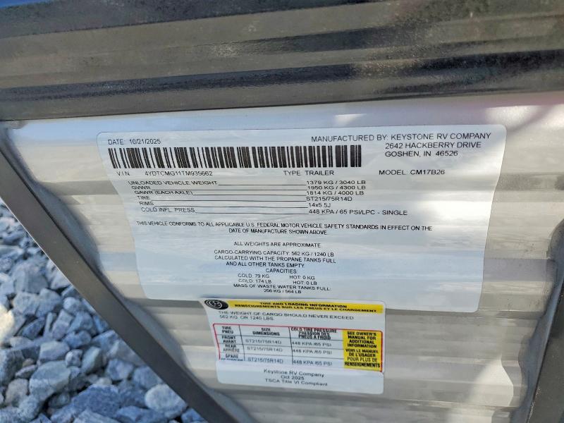 Продажа на аукционе авто 2026 Keystone Coleman, vin: 4YDTCMG11TM935662, номер лота: 47283306