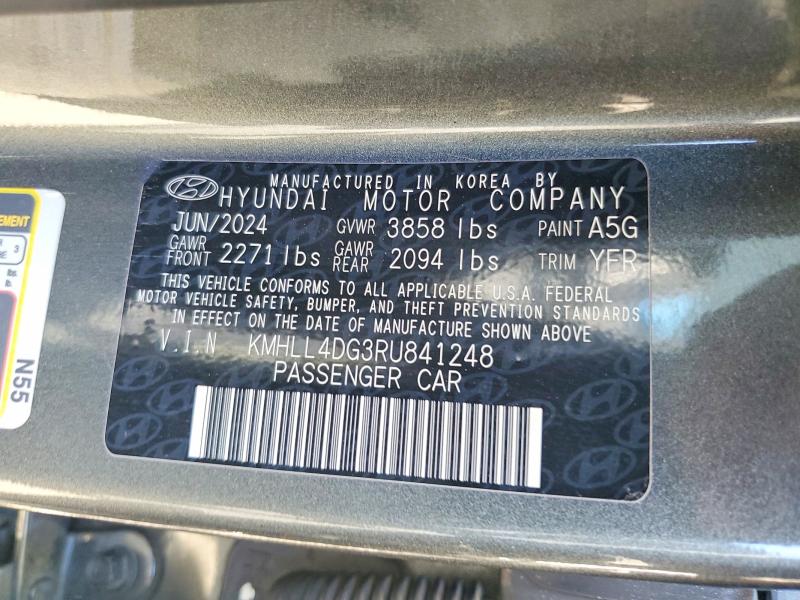 2024 Hyundai Elantra მანქანა იყიდება აუქციონზე, vin: KMHLL4DG3RU841248, აუქციონის ნომერი: 51136966