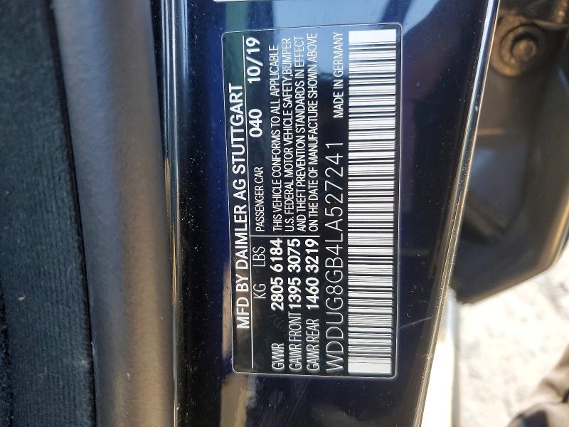 2020 Mercedes-benz S მანქანა იყიდება აუქციონზე, vin: WDDUG8GB4LA527241, აუქციონის ნომერი: 49126016