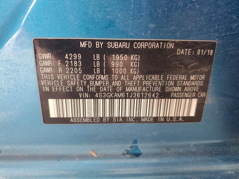 Aukcja sprzedaży 2018 Subaru Impreza, vin: 4S3GKAM61J3612642, numer aukcji: 48959706