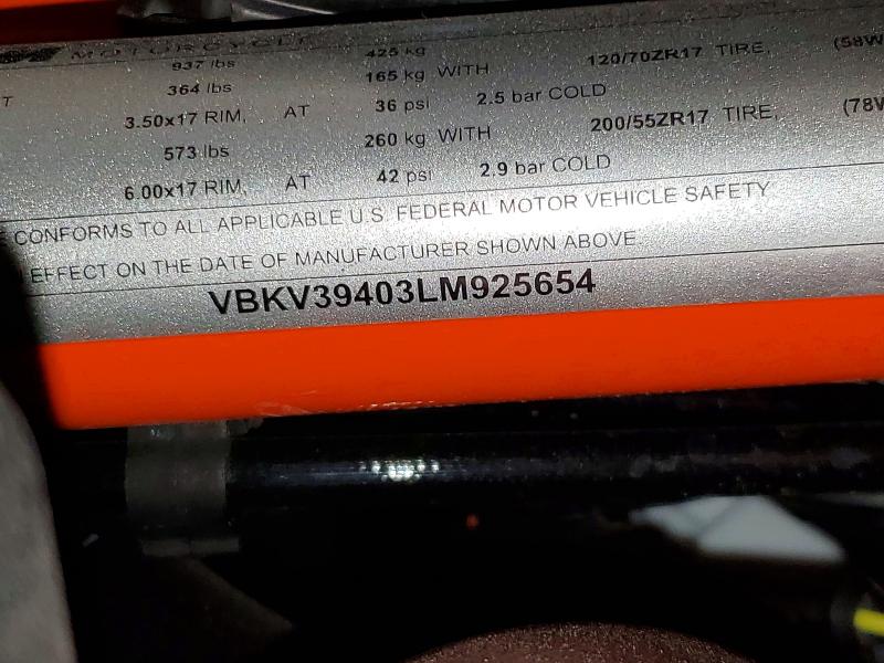 Продаж на аукціоні авто 2020 Ktm 1290, vin: VBKV39403LM925654, номер лоту: 49174456